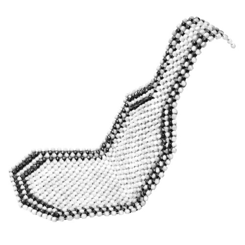 Seat mat, long, black with beige finish