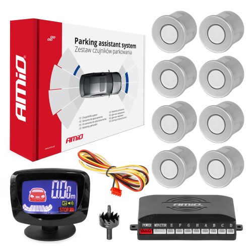 Parking assistant system LED-GRAF 8 sensor silver