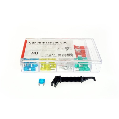 Car blade fuses mini box 80 pcs MIX
