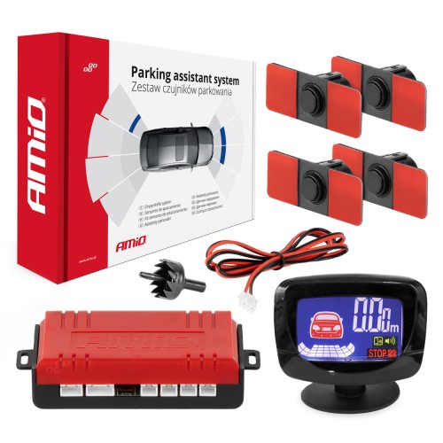 Parking assistant system LED-GRAF 4 sensor black inside mount 16,5mm