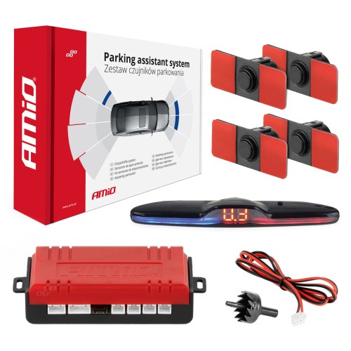 Parking assistant system MAX LED 4 sensor black inside mount 16,5mm