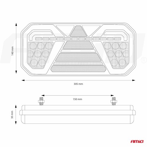 Rear combination LED lamp AMiO RCL-04-L dynamic, left
