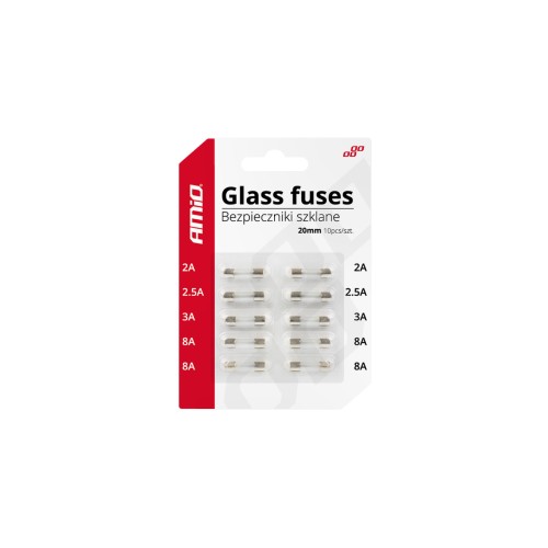 Glass fuses mini (20mm) 10 pcs