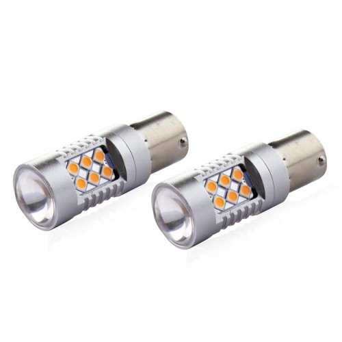 ?ar?wki LED CANBUS 3030 24SMD 1156 BAU15S PY21W Amber 12V/24V