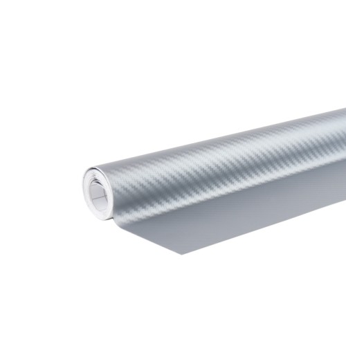3D CARBON fiber SILVER foil 30cm x 150cm AMIO-02600