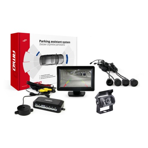 Parking assistant system TFT01 4,3" with HD-501-IR 4 sensors black