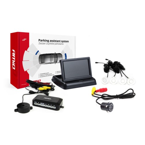 Parking assistant system TFT02 4,3" with HD-307-IR 4 sensors white