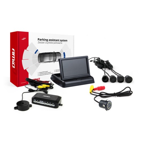 Parking assistant system TFT02 4,3" with HD-308-LED 4 sensors black