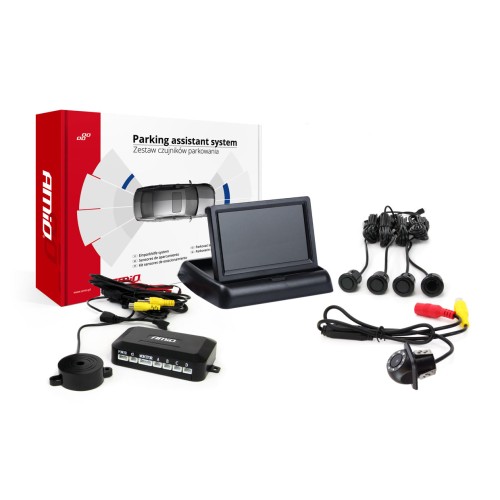 Parking assistant system 4,3 TFT02 FLIP-UP CAM-305 LED GOLD black 18mm