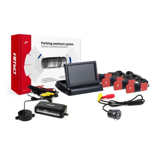 Parking assistant system TFT02 4,3" with HD-307-IR 4 sensors black inside mount