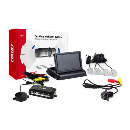 Parking assistant system TFT02 4,3" with HD-305-LED 4 sensors silver