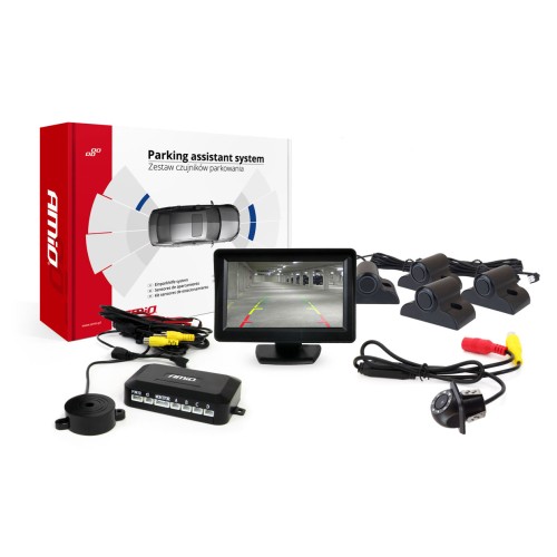 Parking assistant system TFT01 4,3" with HD-305-LED 4 sensors black Truck