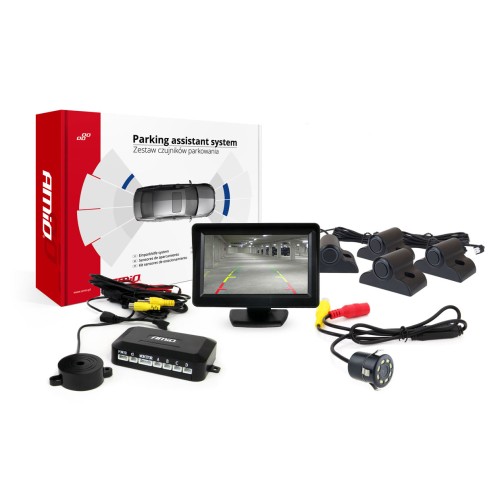 Parking assistant system TFT01 4,3" with HD-308-LED 4 sensors black Truck