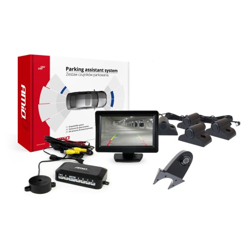 Parking assistant system TFT01 4,3" with HD-502-IR 4 sensors black Truck