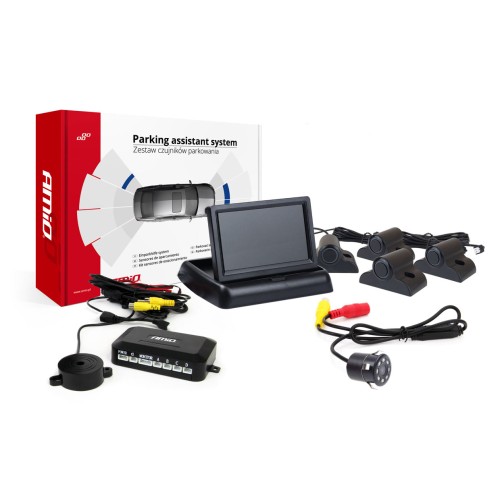 Parking assistant system TFT02 4,3" with HD-307-IR 4 sensors black Truck
