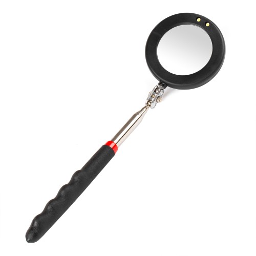 Telescopic inspection mirror with LED lamp