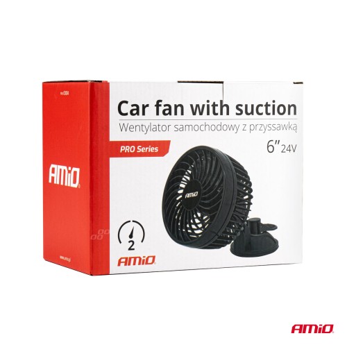 Car fan with suction cup 6" 24V