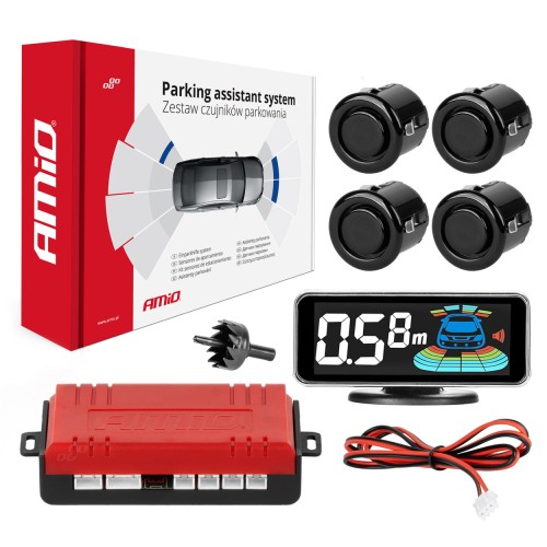 Parking assistant system LED-GRAF 3D 4 sensor black "GOLD" 18mm