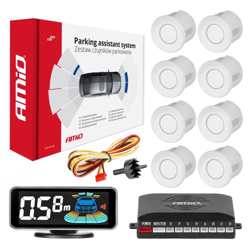 Parking assistant system LED-GRAF 3D 8 sensor white