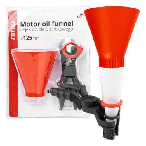Motor oil funnel with holder 125mm AMIO-03278