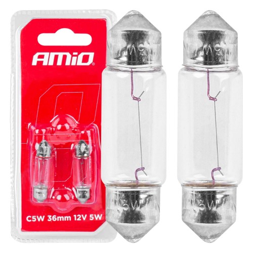 Halogen bulbs C5W Festoon SV 8,5-8 36mm 12V 2pcs blister