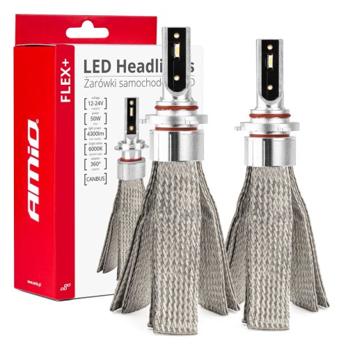 LED Headlights FLEX+ Series HB3 9005/HIR1 9011/H10 canbus 6000K 12-24V AMIO-03664