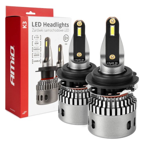 LED Headlights K3 Series H7-6 12V 6000K canbus AMIO-03685