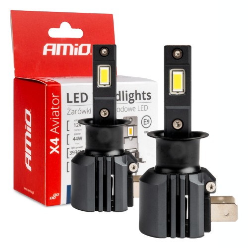 LED Headlights X4-series AVIATOR H3 6500K max 44W AMIO-03762