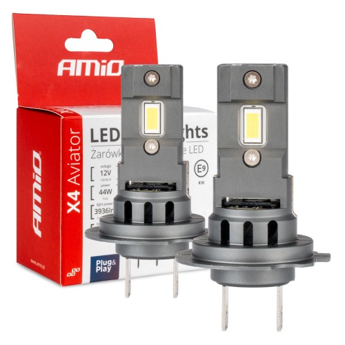 LED Headlights X4-series AVIATOR H7/H18 6500K max 44W AMIO-03764