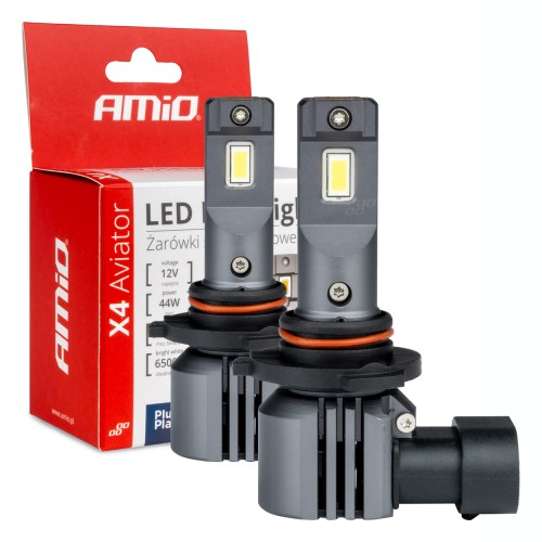 LED Headlights X4-series AVIATOR HB3 9005 HIR1 9011 H10 6500K max 44W AMIO-03766