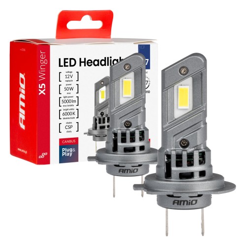 LED Headlights X5-series WINGER H7 H18 6000K max 50W AMIO-03946