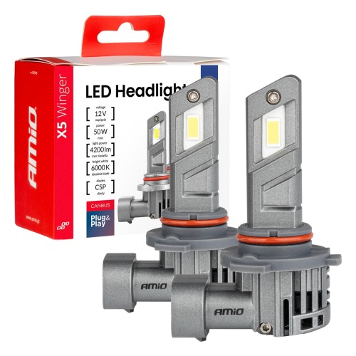 LED Headlights X5-series WINGER HB3 6000K max 50W AMIO-03948