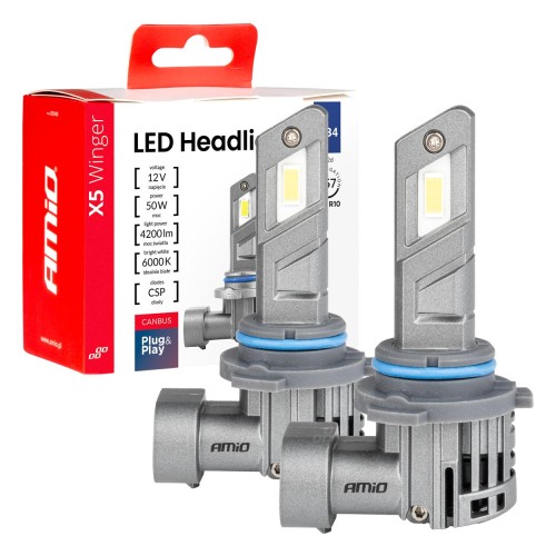 LED Headlights X5-series WINGER HB4 6000K max 50W AMIO-03949