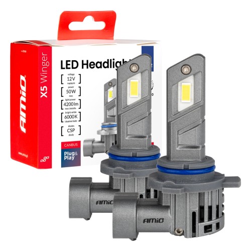 LED Headlights X5-series WINGER HIR2 6000K max 50W AMIO-03950