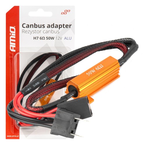 LED Canbus relay resistor 6? 50W H7 plug and socket AMIO-04089
