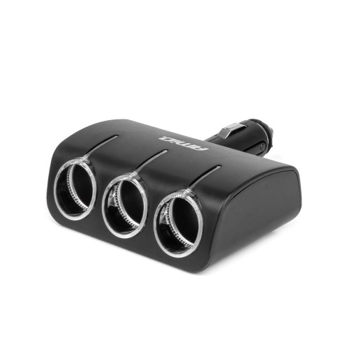 Triple extension socket 12/24V 120W 90? AMIO-04358