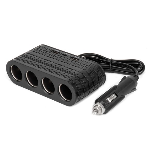 Quadruple extension socket charger 2x USB A 1x USB C 12/24V 120W 80cm AMIO-04367