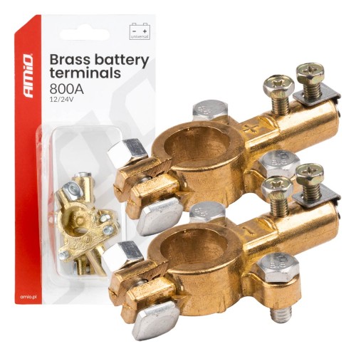 Brass battery terminals 800AMP, 2 pcs. AMIO-04390