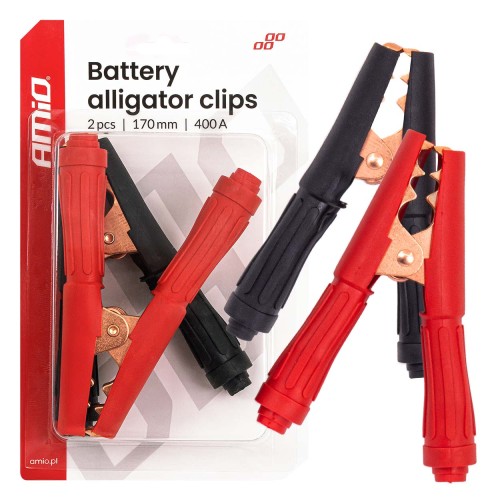 Battery alligator clips 170 mm 400 A 2 pcs. AMIO-04435