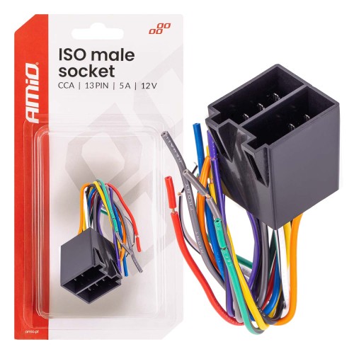 ISO male socket ISO CCA 13PIN 5A 12V AMIO-04445