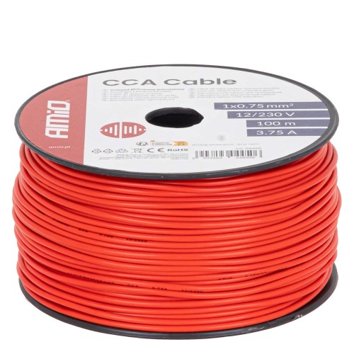 CCA Cable 1x0.75mm2 100m 3.75A 12/230V AMIO-04450