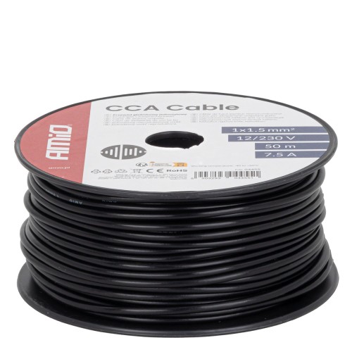 CCA Cable 1x1.5mm2 50m 7.5A 12/230V AMIO-04455