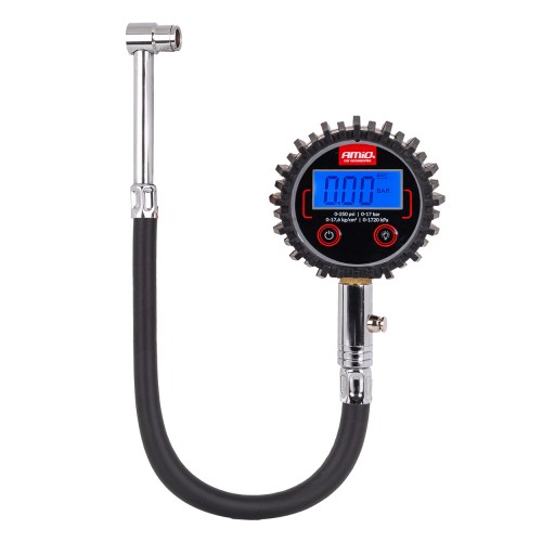 Digital Tire Pressure Gauge with Hose and Bleed Valve 17 bar AMIO-04465