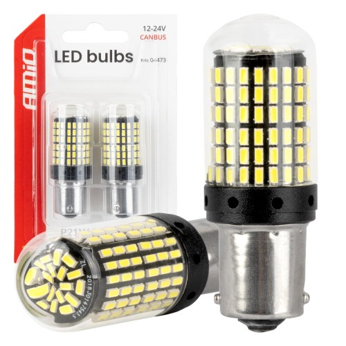 CANBUS LED bulbs 1156 BA15S P21W R10W R5W 4SMD 1860 White 12V 24V AMIO-04252