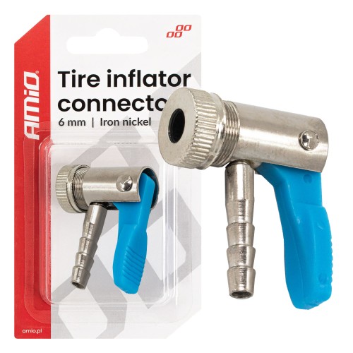 Ironn nickel plating tire inflator connector 6 mm AMIO-04497