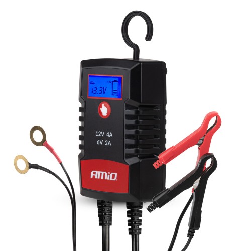 Digital battery charger AGM GEL STD LiFePo4 MAX 4A 6/12V PRO HOOK AMIO-04531