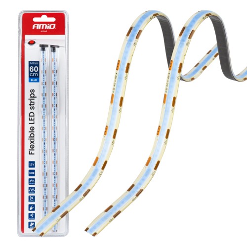 Flexible LED COB strips, blue 2x30 cm 12 V AMIO-04571