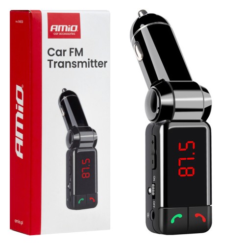 Car FM Transmitter 2?USB-A 12V 24V AMIO-04650