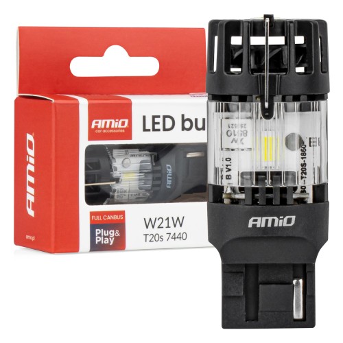 LED bulb LumiTec T20S 7440 W21W 12V FULL CANBUS white 1 pc AMIO-04686