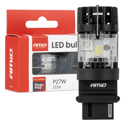 LED bulb LumiTec 3156 P27W 12V FULL CANBUS white 1 pc AMIO-04690